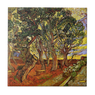Vincent Van Gogh - Garden Of Saint Paul Hospital Tile
