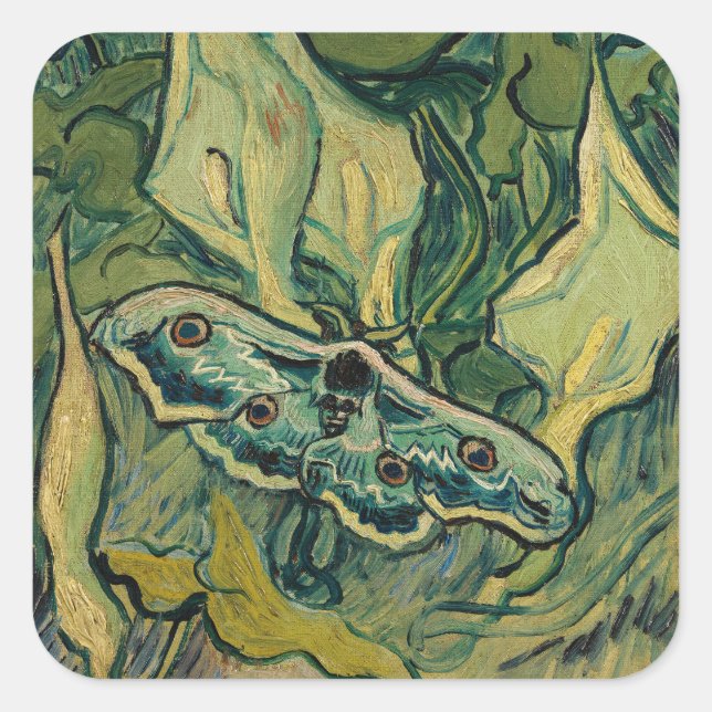Vincent van Gogh - Giant Peacock Moth Square Sticker (Front)