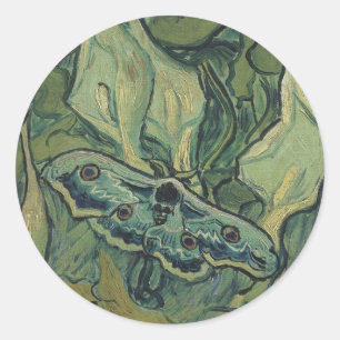 Vincent van Gogh - Great Peacock Moth Classic Round Sticker