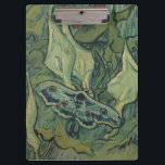 Vincent van Gogh - Great Peacock Moth Clipboard<br><div class="desc">Great Peacock Moth (1889) by Vincent van Gogh is a vintage fine art still life post impressionism nature painting. An insect, the Emperor Moth, in a spring garden with Calla Lily flowers and other plants. Van Gogh called it a 'death's-head moth' and painted a skull on the back of its...</div>