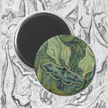 Vincent van Gogh - Great Peacock Moth Magnet<br><div class="desc">Great Peacock Moth (1889) by Vincent van Gogh is a vintage fine art still life post impressionism nature painting. An insect, the Emperor Moth, in a spring garden with Calla Lily flowers and other plants. Van Gogh called it a 'death's-head moth' and painted a skull on the back of its...</div>