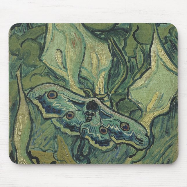 Vincent van Gogh - Great Peacock Moth Mouse Mat (Front)