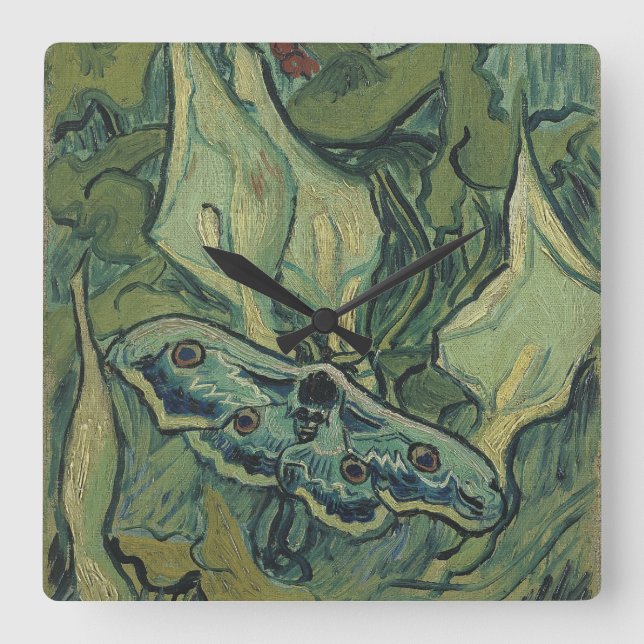 Vincent van Gogh - Great Peacock Moth Square Wall Clock (Front)