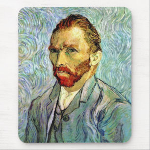 Vincent Van Gogh - Green Self-Portrait Fine Art Mouse Mat