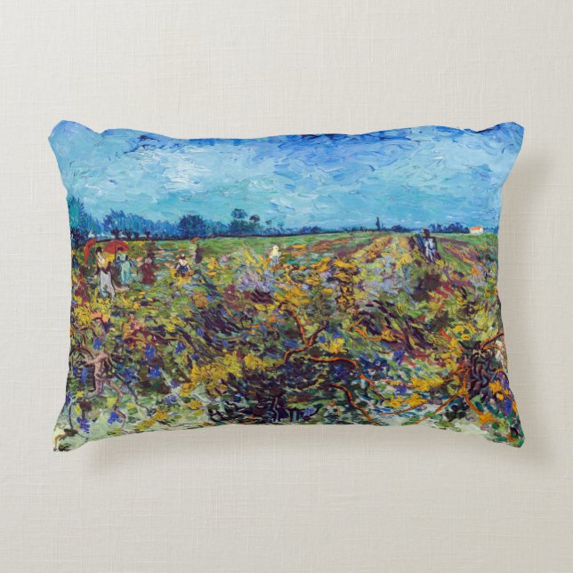Vincent van Gogh - Green Vineyard Decorative Cushion (Front)
