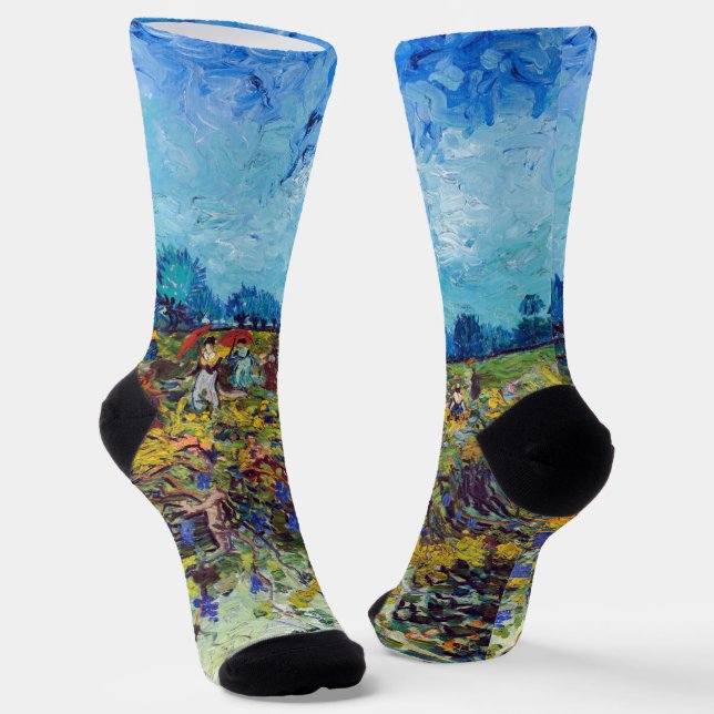Vincent van Gogh - Green Vineyard Socks (Angled)
