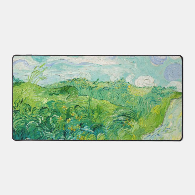 Vincent van Gogh - Green Wheat Field, Auvers Desk Mat (Front)