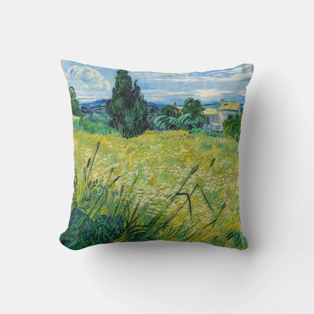 Vincent van Gogh - Green Wheat Field with Cypress Cushion (Front)