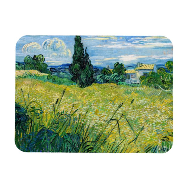 Vincent van Gogh - Green Wheat Field with Cypress Magnet (Horizontal)