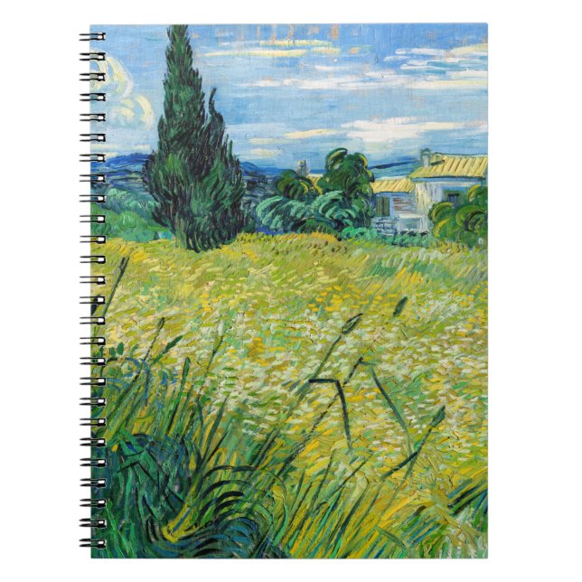 Vincent van Gogh - Green Wheat Field with Cypress Notebook (Front)