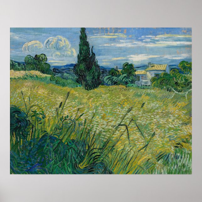 Vincent van Gogh Green Wheat Field with Cypress Poster (Front)