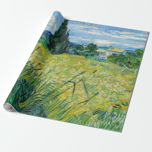 Vincent van Gogh - Green Wheat Field with Cypress Wrapping Paper (Unrolled)