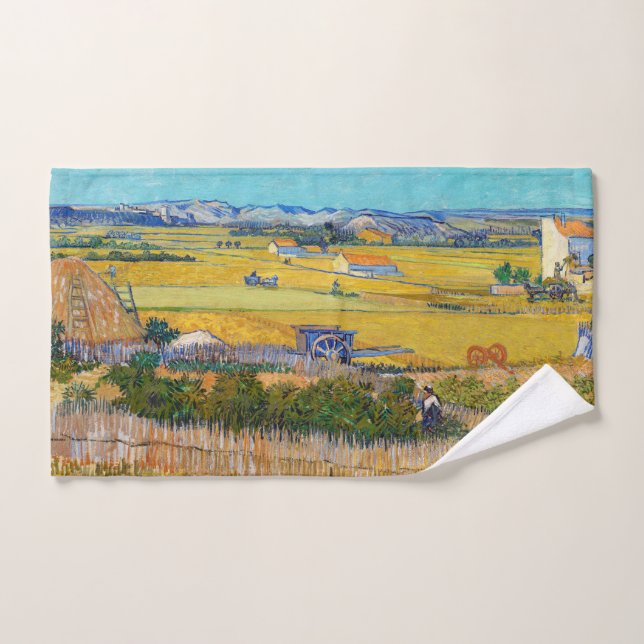 Vincent van Gogh - Harvest at La Crau Bath Towel Set (Hand Towel)
