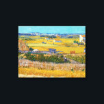 Vincent van Gogh - Harvest at La Crau Canvas Print<br><div class="desc">Harvest at La Crau,  with Montmajour in the Background - Vincent van Gogh,  1888</div>