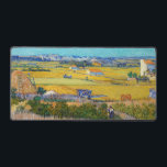 Vincent van Gogh - Harvest at La Crau Desk Mat<br><div class="desc">Harvest at La Crau,  with Montmajour in the Background - Vincent van Gogh,  1888</div>
