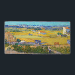 Vincent van Gogh - Harvest at La Crau Desk Mat<br><div class="desc">Harvest at La Crau,  with Montmajour in the Background - Vincent van Gogh,  1888</div>