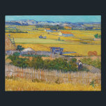 Vincent van Gogh - Harvest at La Crau Faux Canvas Print<br><div class="desc">Harvest at La Crau,  with Montmajour in the Background - Vincent van Gogh,  1888</div>