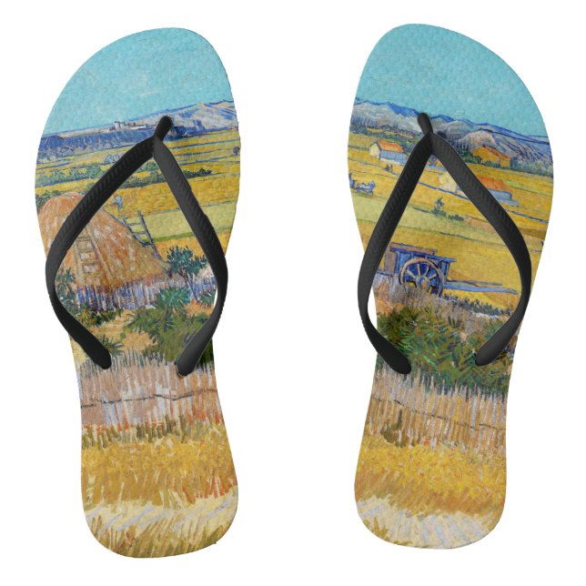Vincent van Gogh - Harvest at La Crau Flip Flops (Footbed)