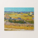 Vincent van Gogh - Harvest at La Crau Jigsaw Puzzle<br><div class="desc">Harvest at La Crau,  with Montmajour in the Background - Vincent van Gogh,  1888</div>