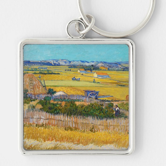 Vincent van Gogh - Harvest at La Crau Key Ring (Front)