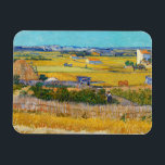 Vincent van Gogh - Harvest at La Crau Magnet<br><div class="desc">Harvest at La Crau,  with Montmajour in the Background - Vincent van Gogh,  1888</div>