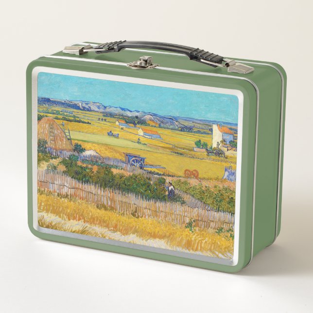 Vincent van Gogh - Harvest at La Crau Metal Lunch Box (Front)