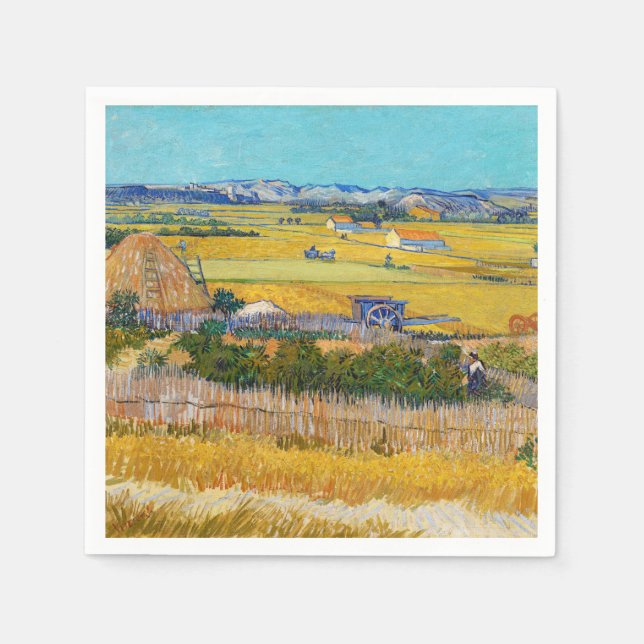 Vincent van Gogh - Harvest at La Crau Napkin (Front)