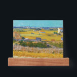 Vincent van Gogh - Harvest at La Crau Picture Ledge<br><div class="desc">Harvest at La Crau,  with Montmajour in the Background - Vincent van Gogh,  1888</div>