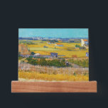 Vincent van Gogh - Harvest at La Crau Picture Ledge<br><div class="desc">Harvest at La Crau,  with Montmajour in the Background - Vincent van Gogh,  1888</div>