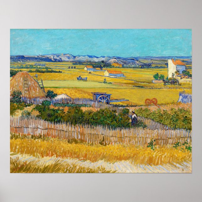 Vincent van Gogh - Harvest at La Crau Poster (Front)