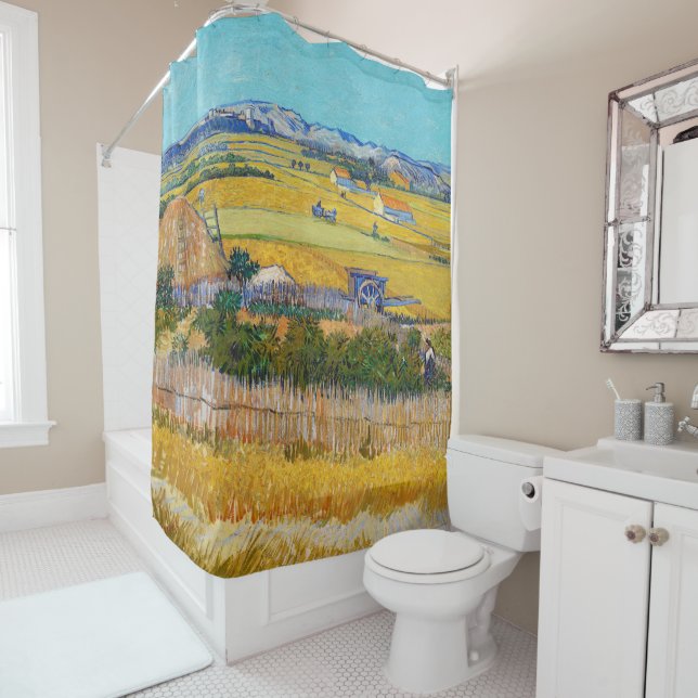 Vincent van Gogh - Harvest at La Crau Shower Curtain (In Situ)