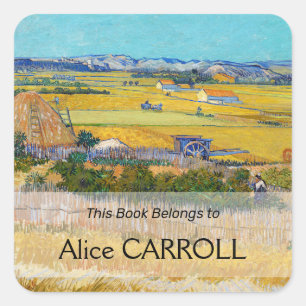 Vincent van Gogh - Harvest at La Crau Square Sticker