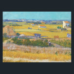 Vincent van Gogh - Harvest at La Crau Tablecloth<br><div class="desc">Harvest at La Crau,  with Montmajour in the Background - Vincent van Gogh,  1888</div>