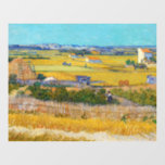Vincent van Gogh - Harvest at La Crau Window Cling<br><div class="desc">Harvest at La Crau,  with Montmajour in the Background - Vincent van Gogh,  1888</div>