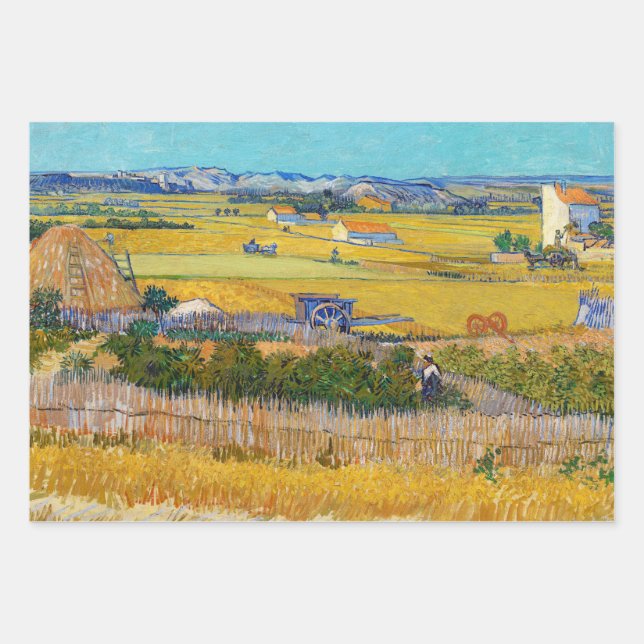 Vincent van Gogh - Harvest at La Crau Wrapping Paper Sheet (Front)