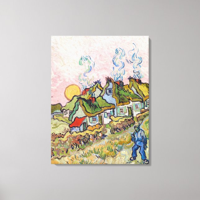 Vincent van Gogh - Houses and Figure Canvas Print (Front)