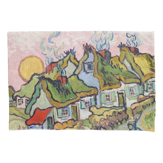 Vincent van Gogh - Houses and Figure Pillowcase (Front)