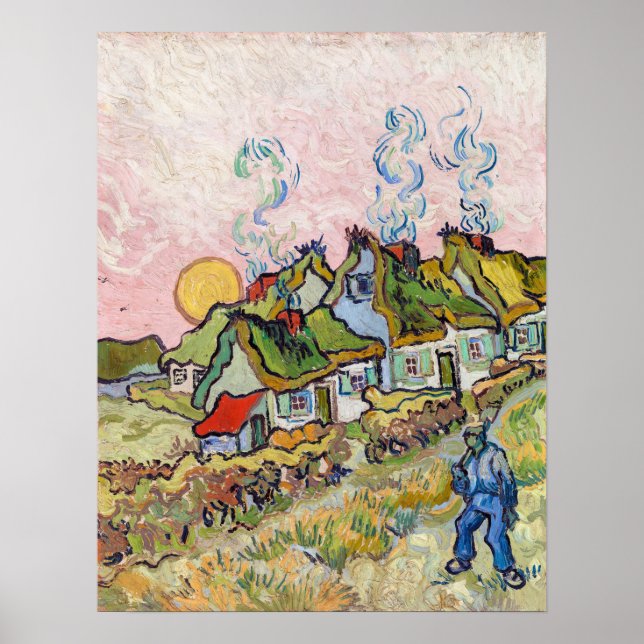 Vincent van Gogh - Houses and Figure Poster (Front)