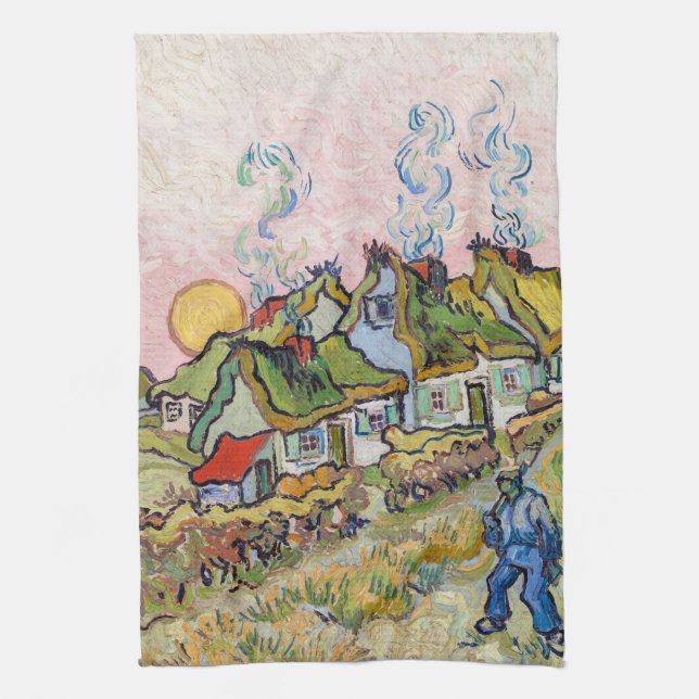 Vincent van Gogh - Houses and Figure Tea Towel (Vertical)