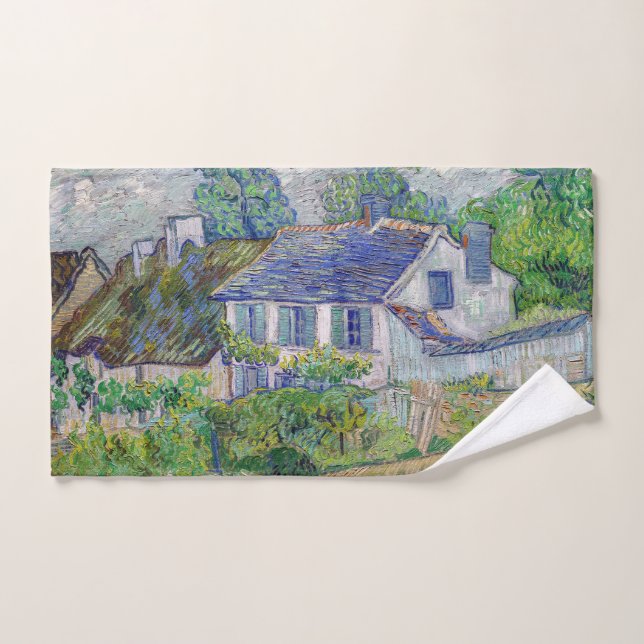 Vincent van Gogh - Houses at Auvers Bath Towel Set (Hand Towel)