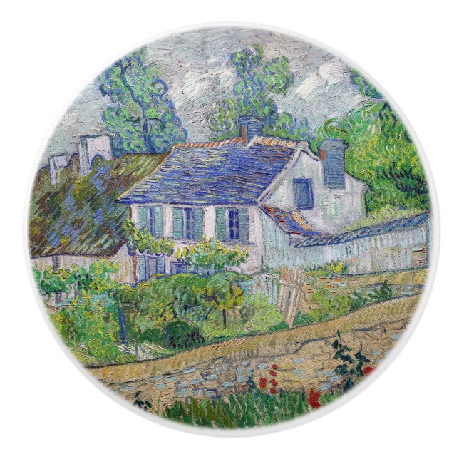 Vincent van Gogh - Houses at Auvers Ceramic Knob (Front)
