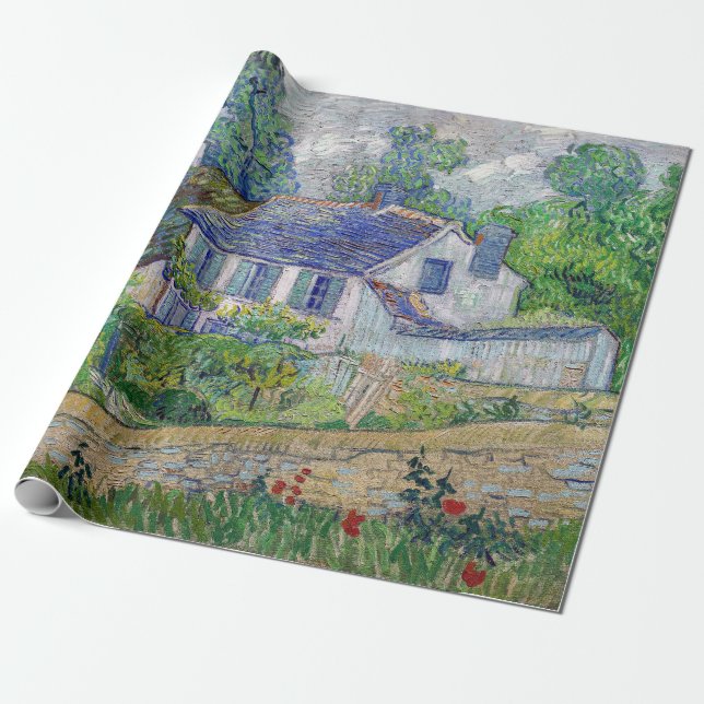 Vincent van Gogh - Houses at Auvers Wrapping Paper (Unrolled)