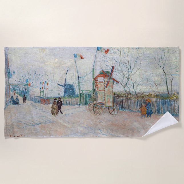 Vincent van Gogh - Impasse des Deux Freres Beach Towel (Front)