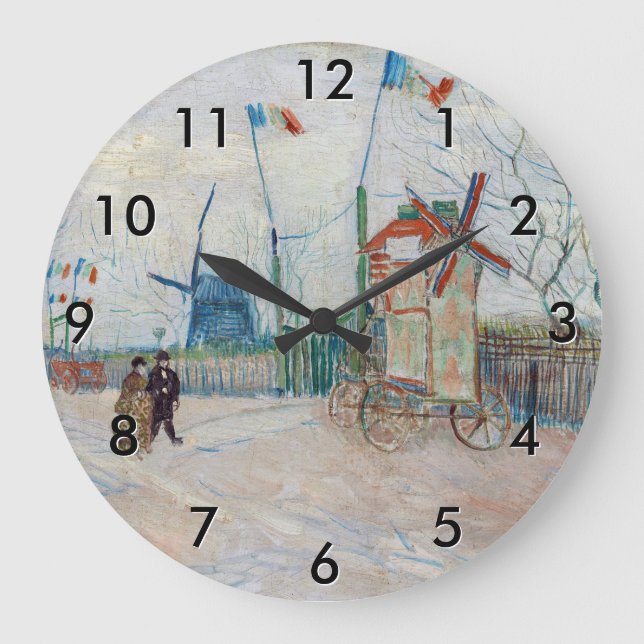 Vincent van Gogh - Impasse des Deux Freres Large Clock (Front)