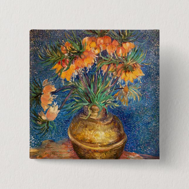 Vincent van Gogh - Imperial Fritillaries 15 Cm Square Badge (Front)