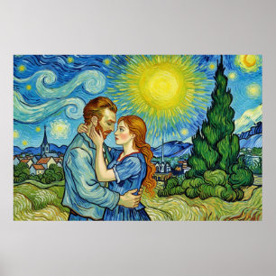 Vincent Van Gogh in love -- WONKY ART Poster