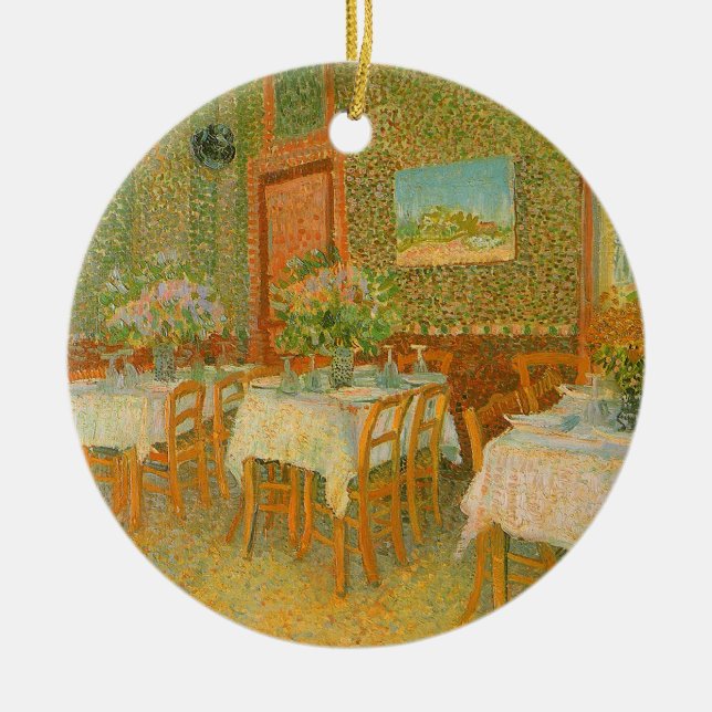 Vincent van Gogh - Interior of a Restaurant Ceramic Tree Decoration (Front)