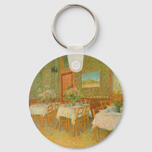 Vincent van Gogh - Interior of a Restaurant Key Ring (Front)