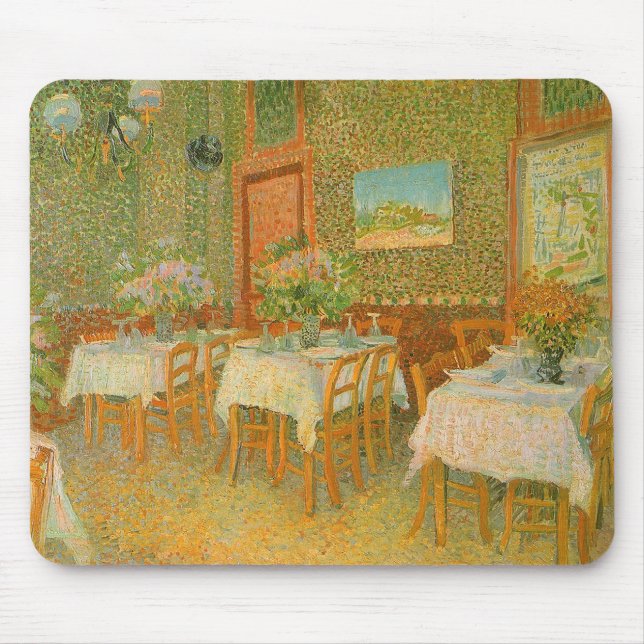 Vincent van Gogh - Interior of a Restaurant Mouse Mat (Front)