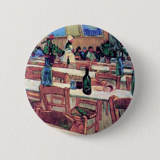 Vincent Van Gogh - Interior Of Restaurant 6 Cm Round Badge (Front)